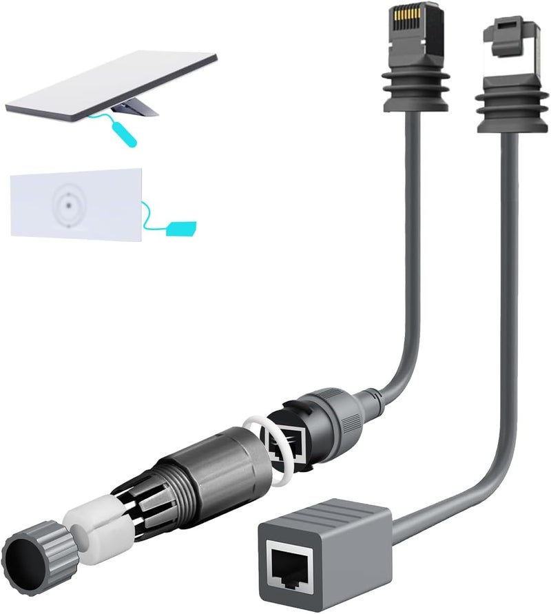 Jachee for Starlink Ethernet Adapter Gen 3/Mini, 1000 Mbps 11.8'' Starlink Cable SPX to RJ45 for Starlink V3 (Rev.4) Dish and Router Accessories, Cable Extension to Starlink Gen 3 for House/ Camping (BOTH) - Image 1